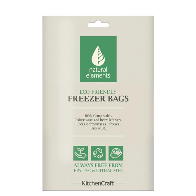 KitchenCraft Natural Elements Set of 30 Eco-Friendly Freezer Bags